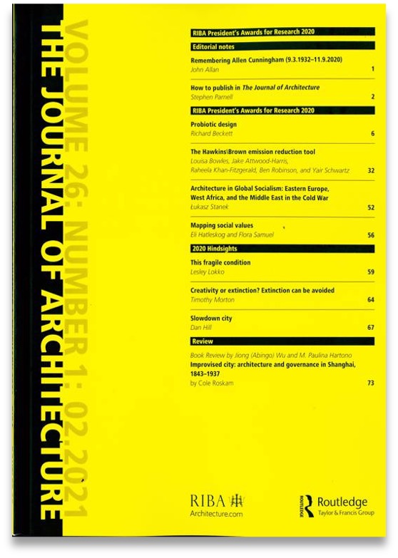 Cover of The Journal of Architecture